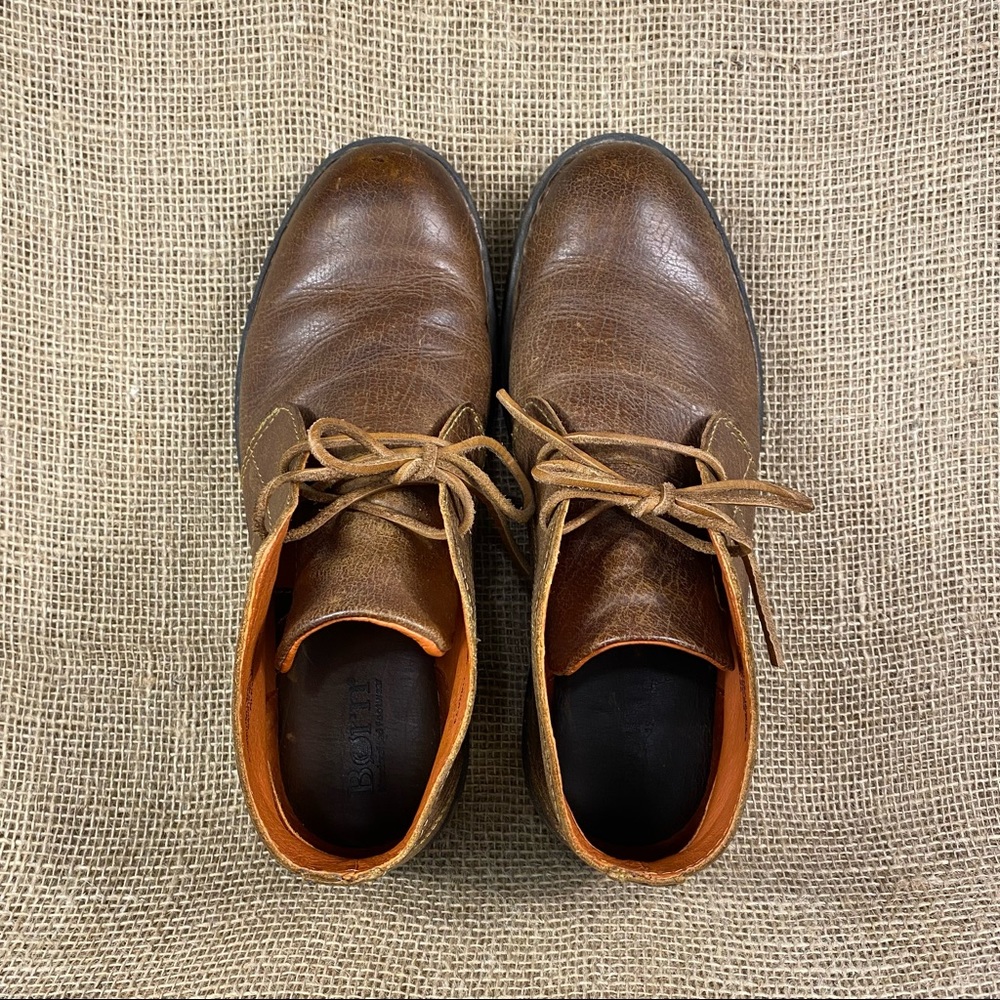 🛑SOLD🛑  Born Boot Shoes Chukka  Leather Lace Up Brown Men's Size 9 M - Picture 6 of 13